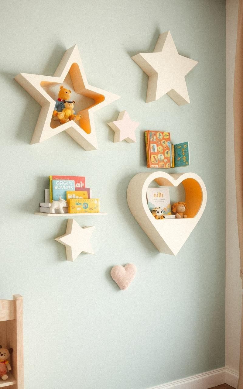 Floating Bookshelves in Fun Shapes