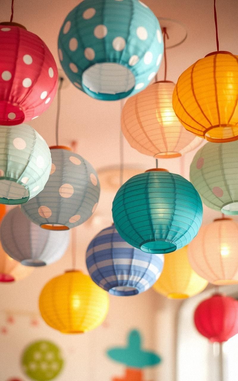 Hanging Paper Lanterns with Patterns