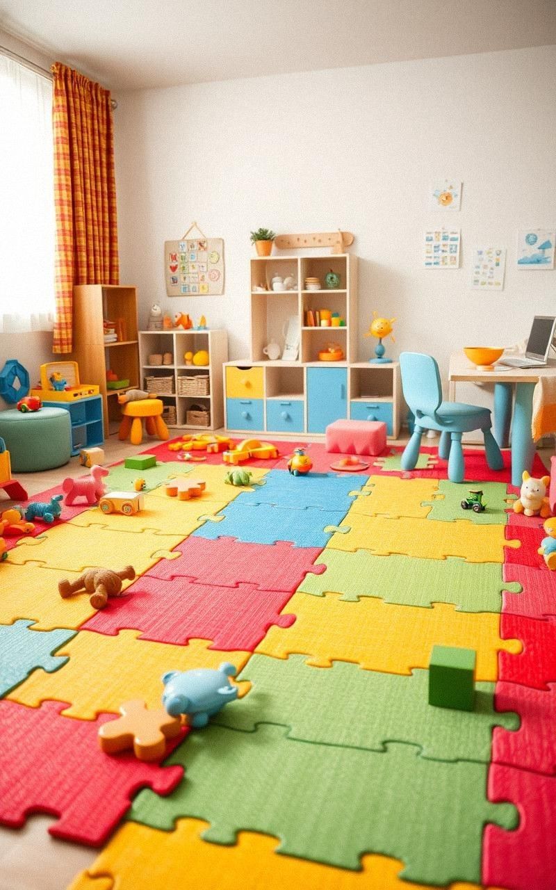 Puzzle Piece Floor Mats for Play Areas