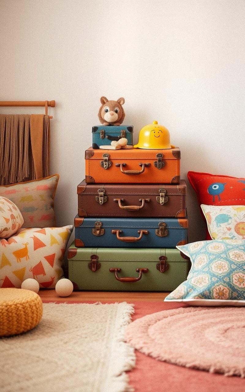 Vintage Suitcase Toy Storage