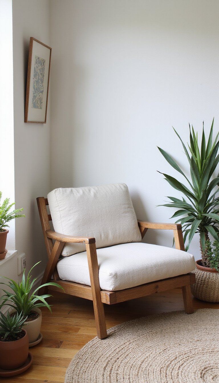 Eco-Friendly Upcycled Accent Chair With Natural Finish