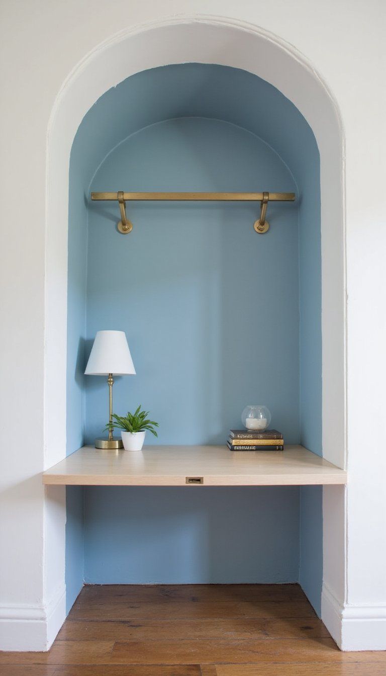 Hidden Home Office With Pull Down Desk Niche