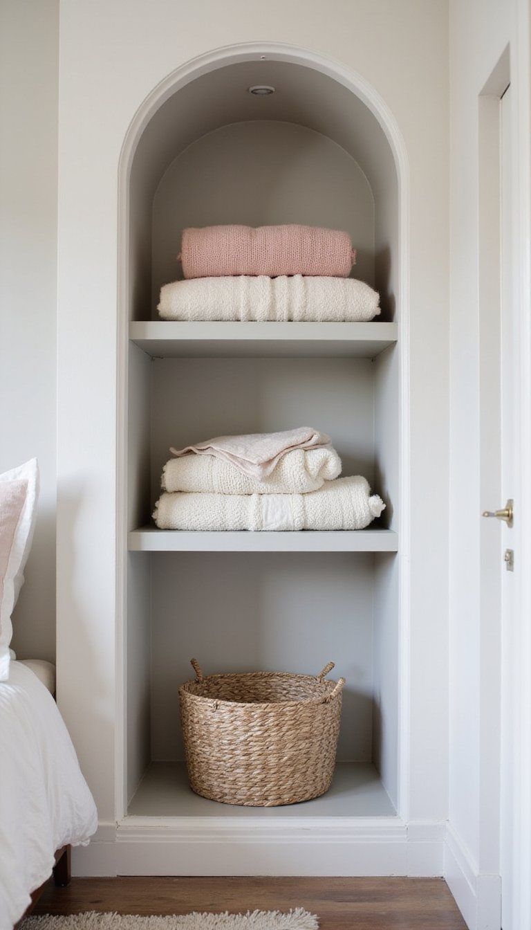 Soft Linen Storage Niche For Bedroom Essentials