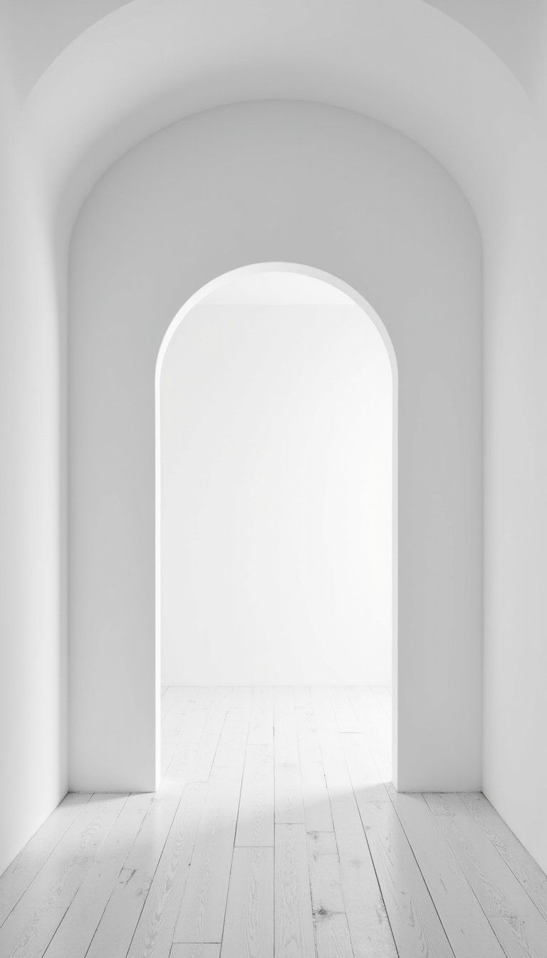 Minimalist White Archway With Subtle Shadow Details