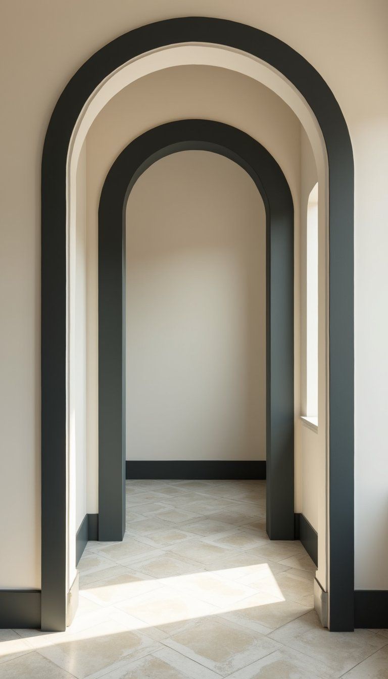 Painted Arch Contrast Trim To Highlight Curves