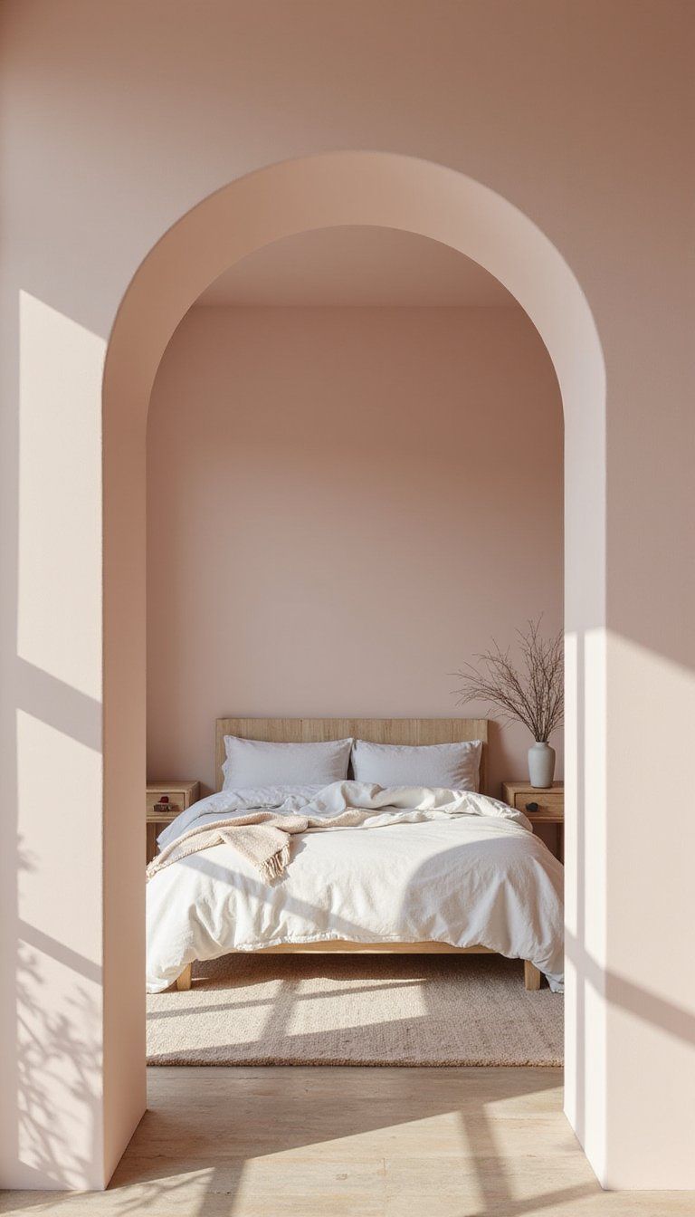 Soft Pastel Arched Entryway For Calm Bedrooms