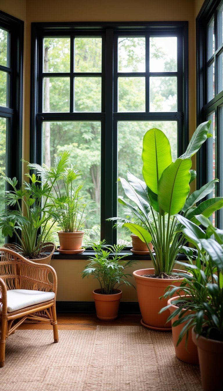 Black Frames Framing Garden Views And Indoor Plants