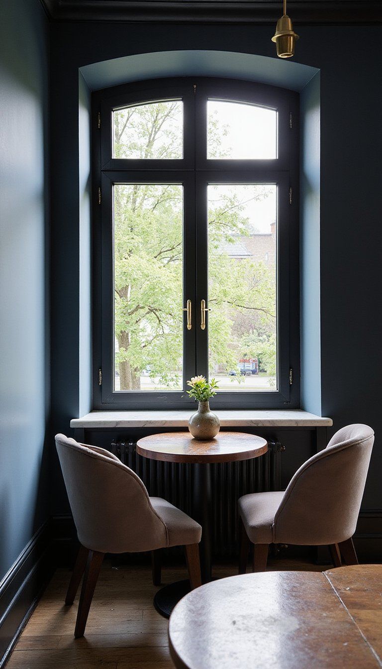 Black Frames Paired With Warm Brass Hardware