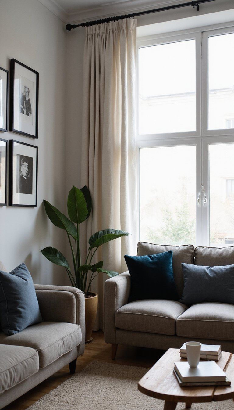 Black Frames With Sheer Linen And Velvet Mix