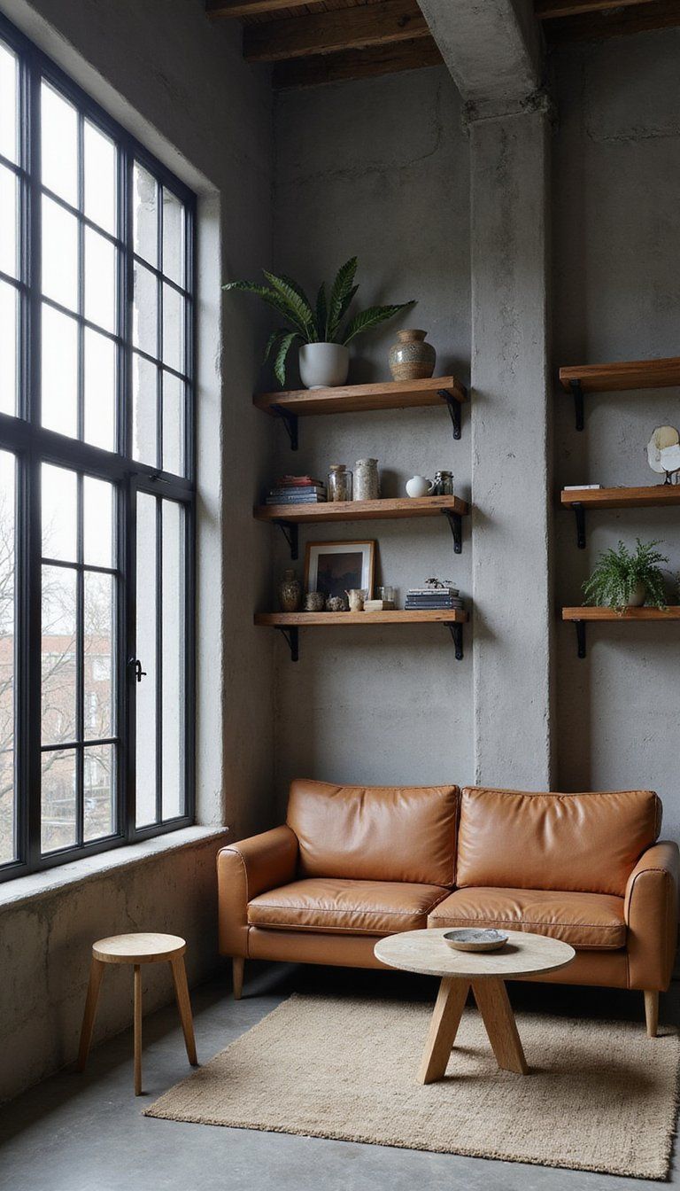 Industrial Black Steel Frames With Raw Wood