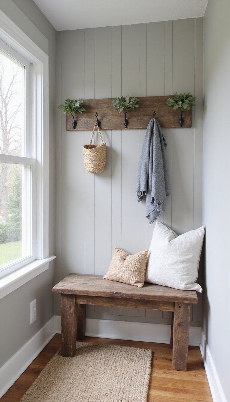 Farmhouse Inspired Board And Batten Entryway Treatment