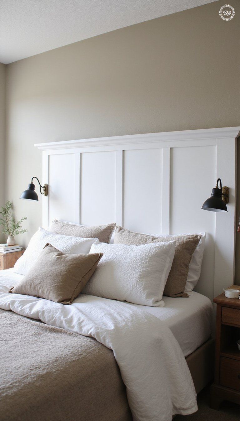 Headboard Effect Board And Batten Behind Bed