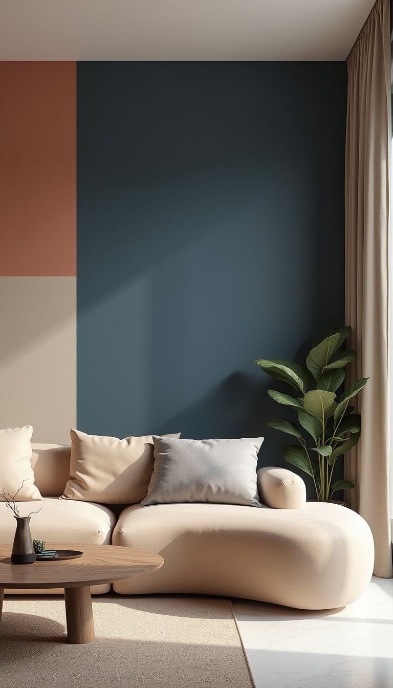 Accent Wall With Oversized Color Blocks