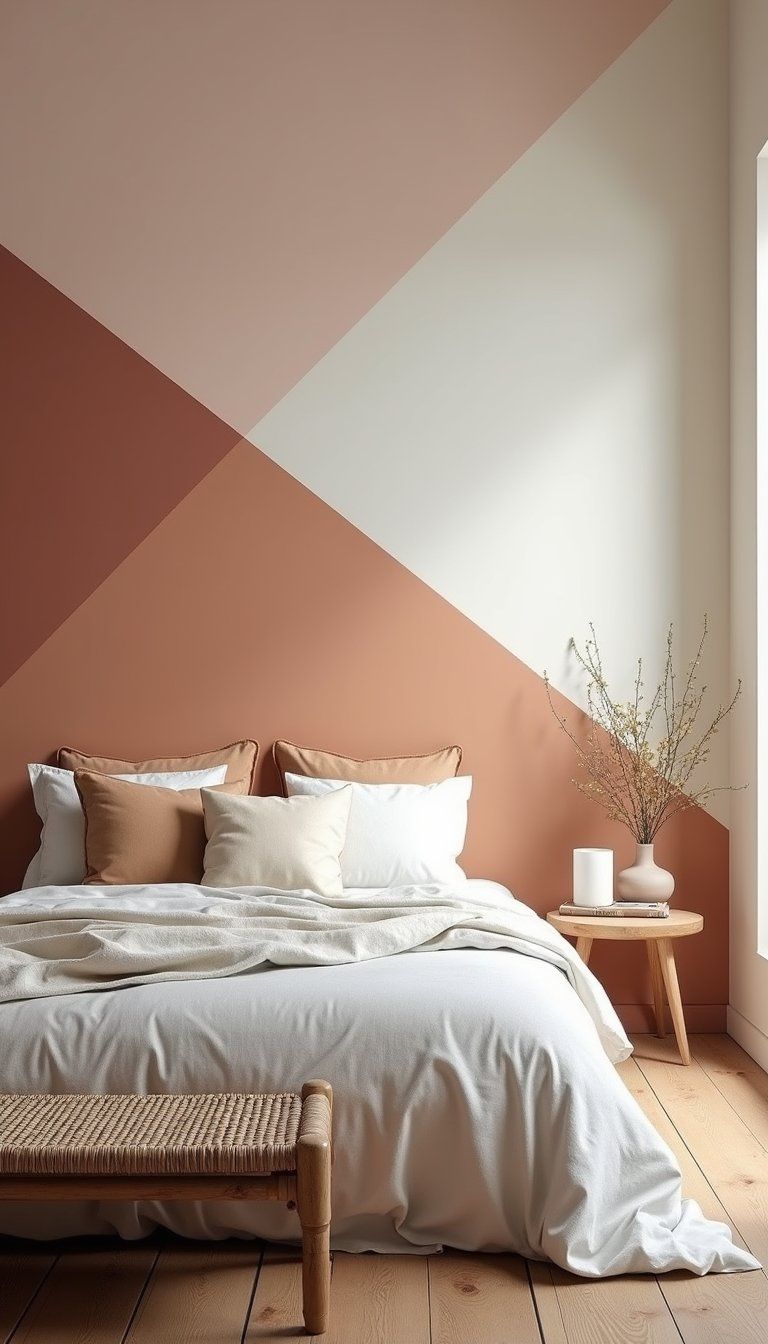 Geometric Headboard Wall For Vibrant Bedrooms