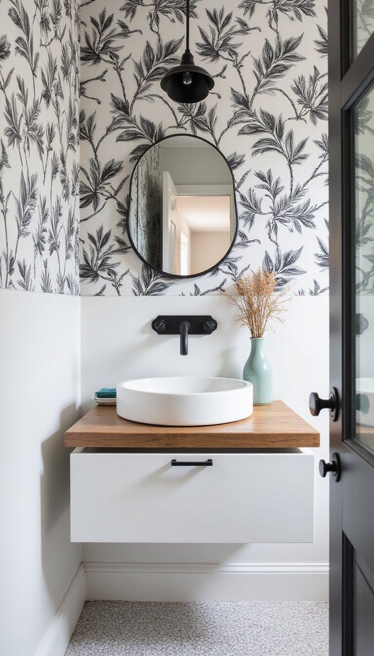 Bold Black Floral On White For High Contrast