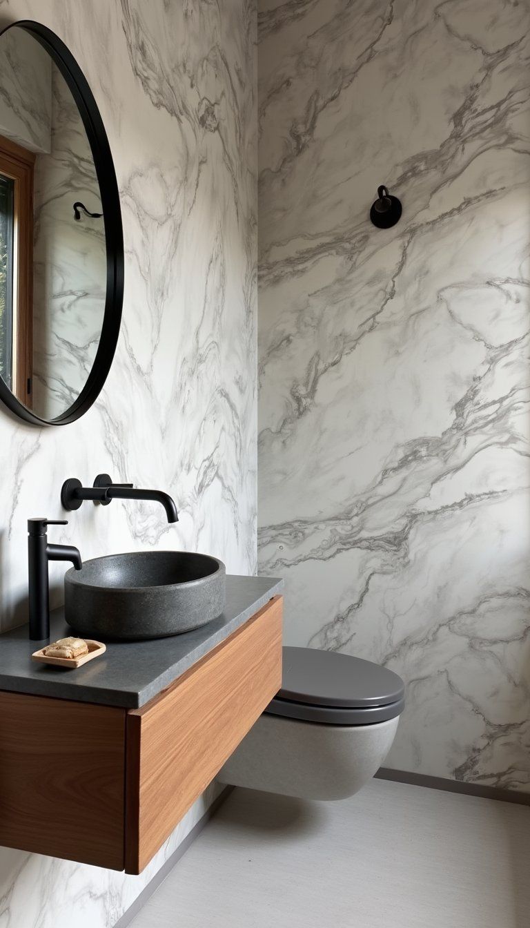 Marbled Mural Wallpaper For Subtle Luxe Texture