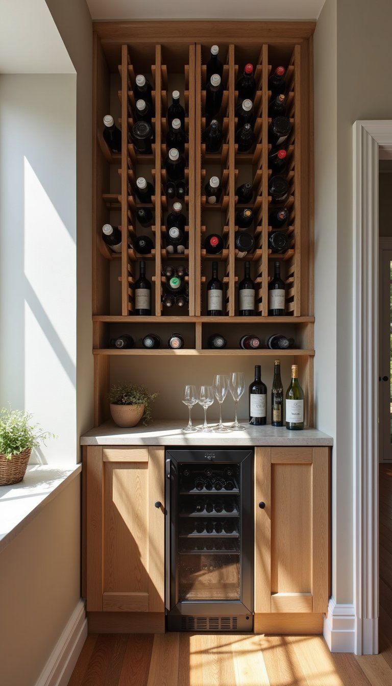 Wine Rack Wall Unit With Glass Door Display