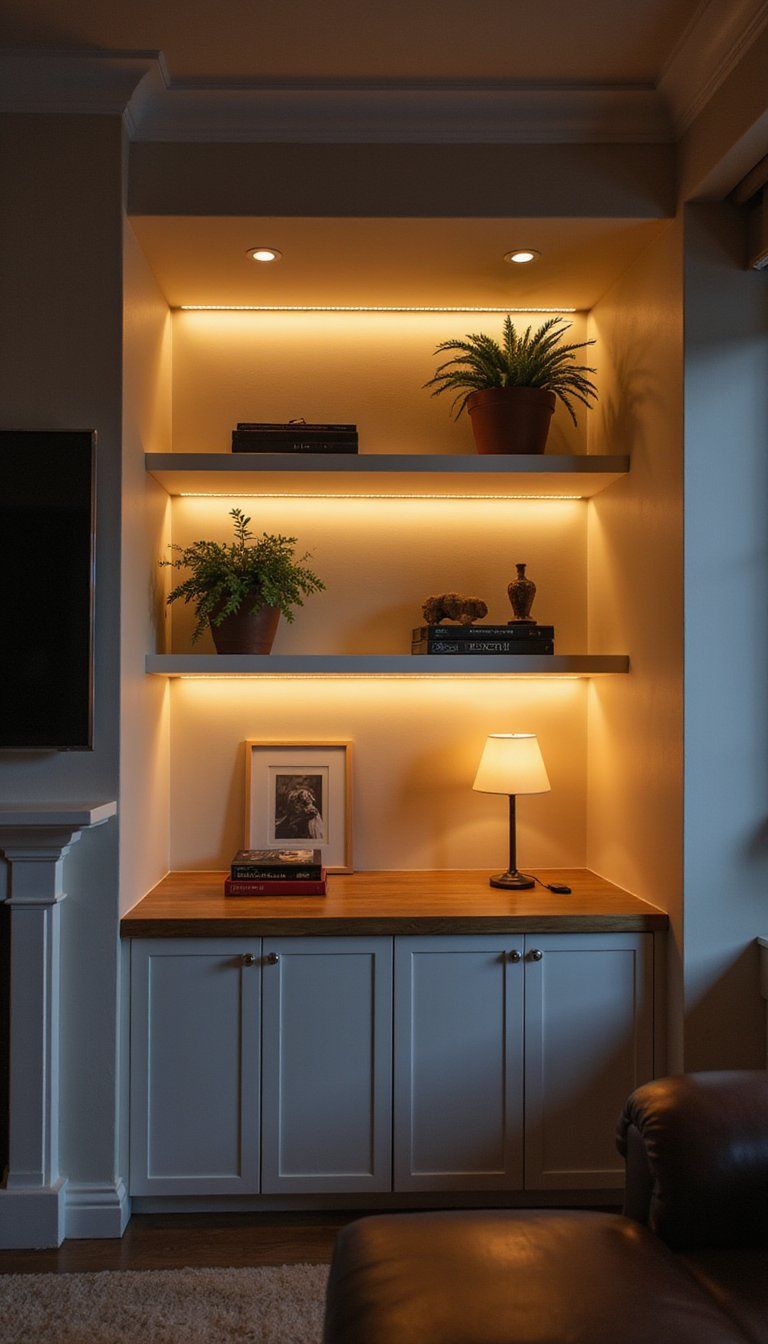 Layered Lighting With LED Strips And Spots