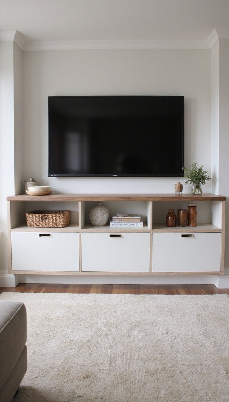 Low Modern Shelves For TV And Storage