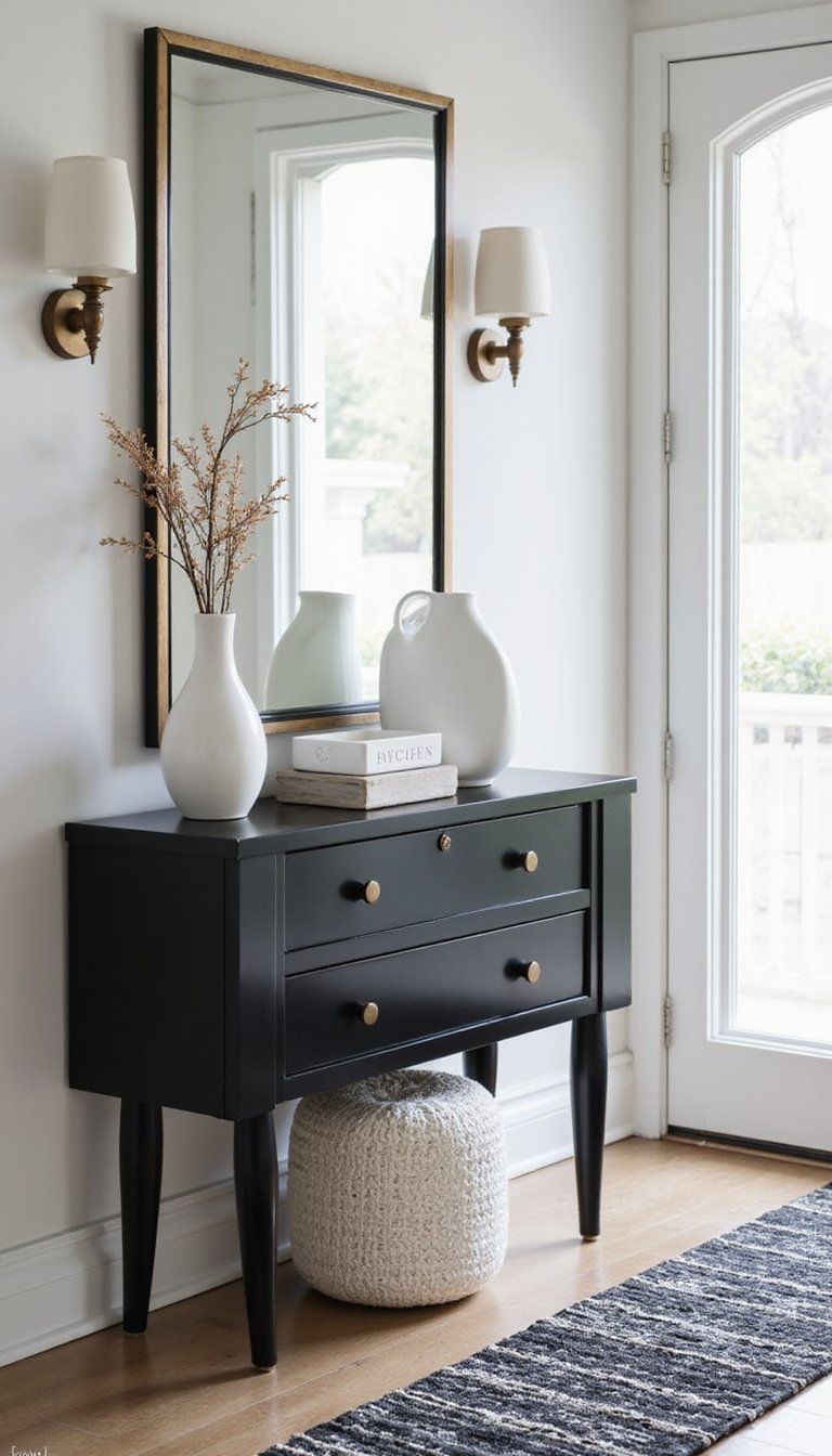 Black And White Monochrome Console With Edge