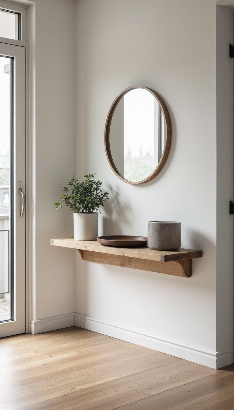 Floating Console Shelf For Tight Hallway Spaces