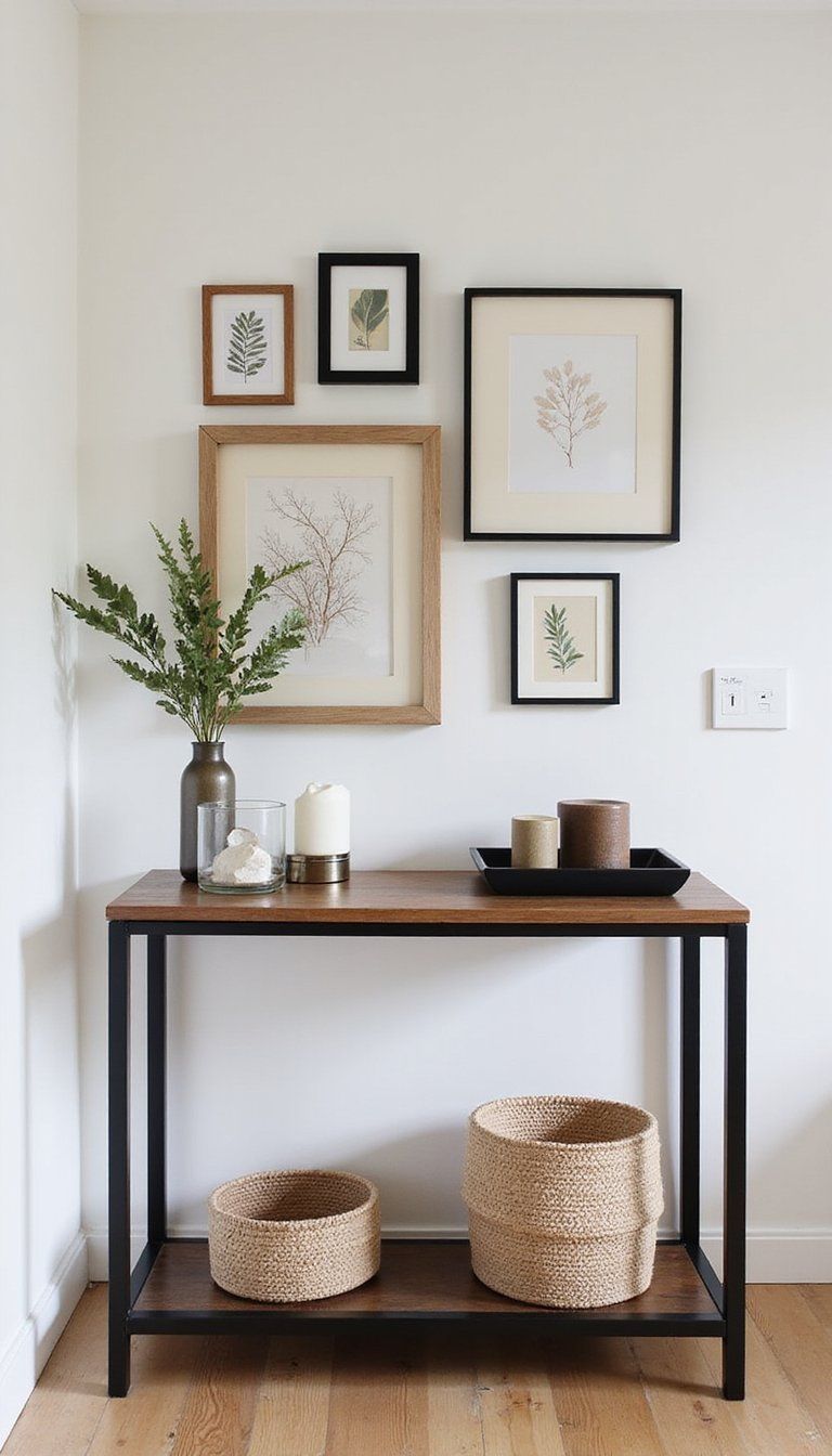 Gallery Wall Above Console For Personal Touches