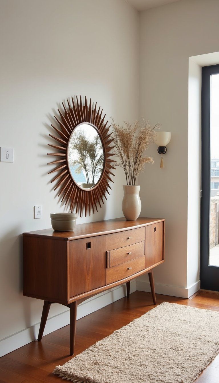 Mid-Century Console With Curved Silhouettes