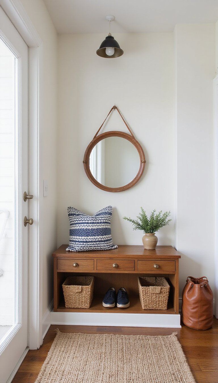 Narrow Console With Built-In Shoe Storage Below