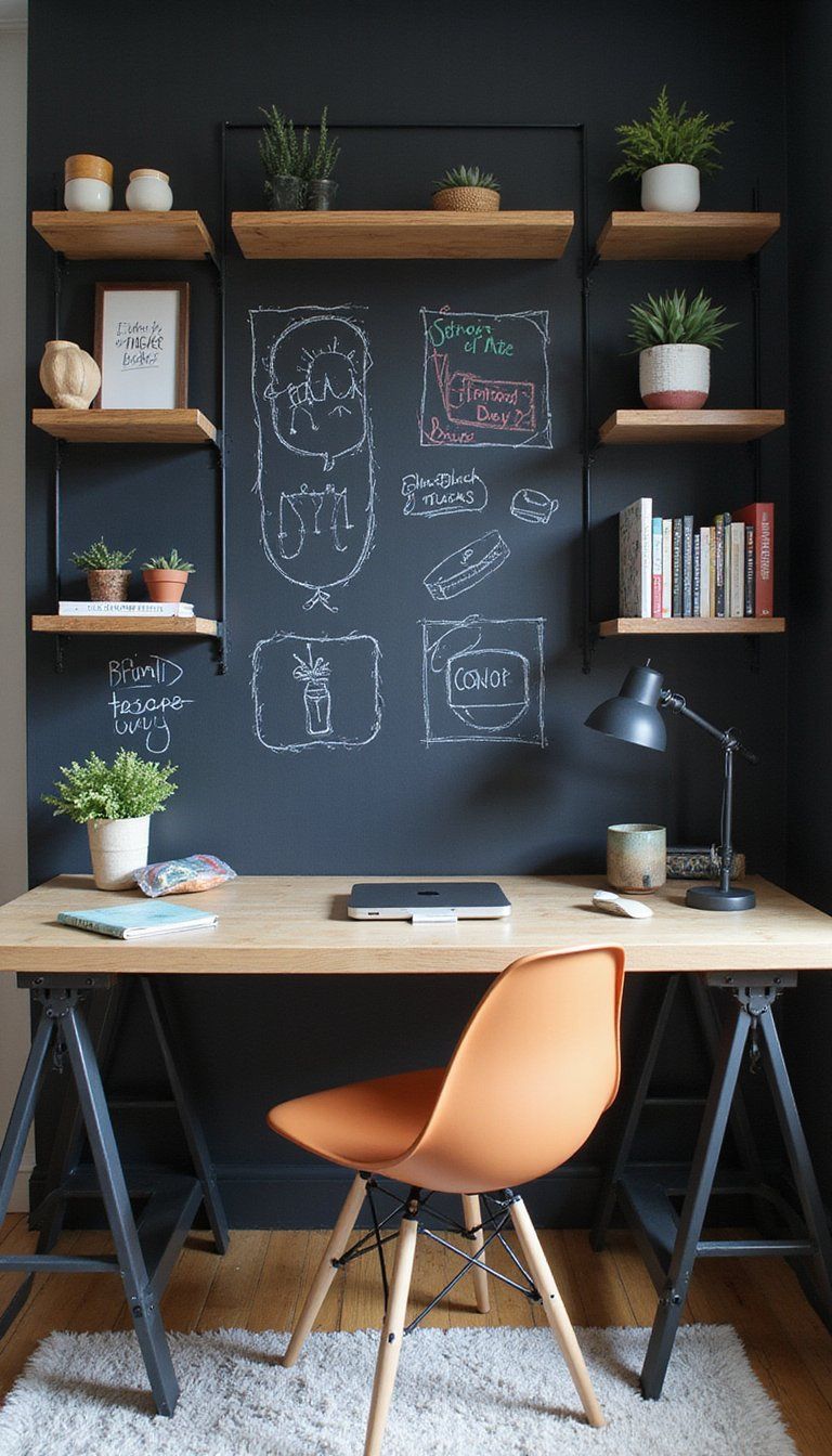 Chalkboard Wall For Brainstorming And Lists