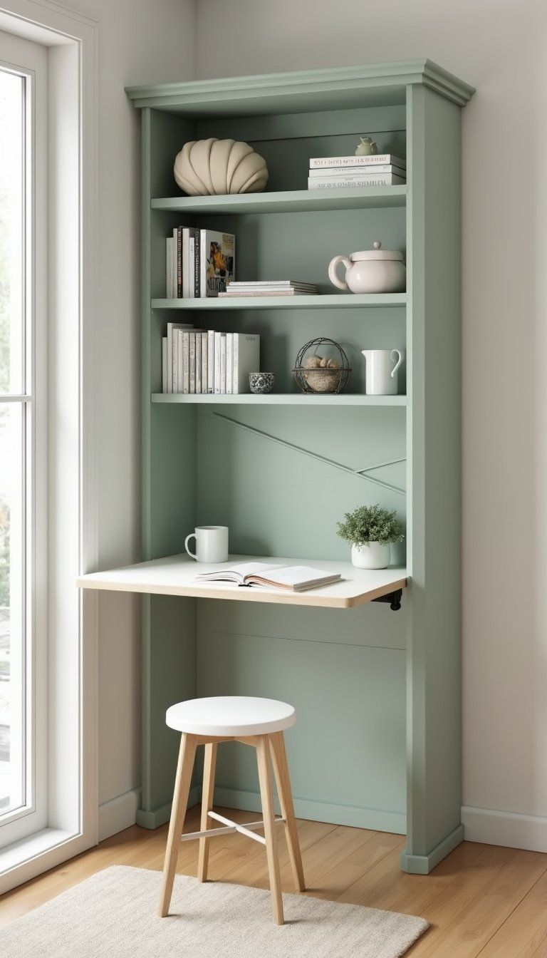 Fold-Down Wall Desk For Renter Friendly Offices