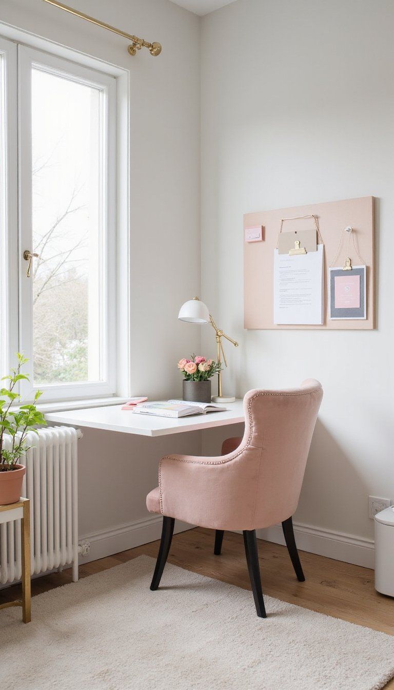 Pastel Mood Board With Velvet Accent Chair