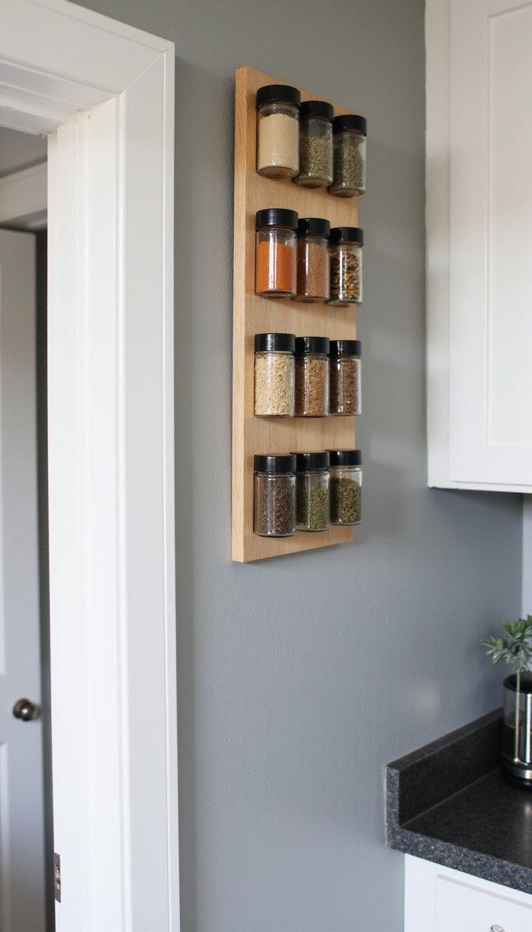 Magnetic Spice Rack On Side Wall