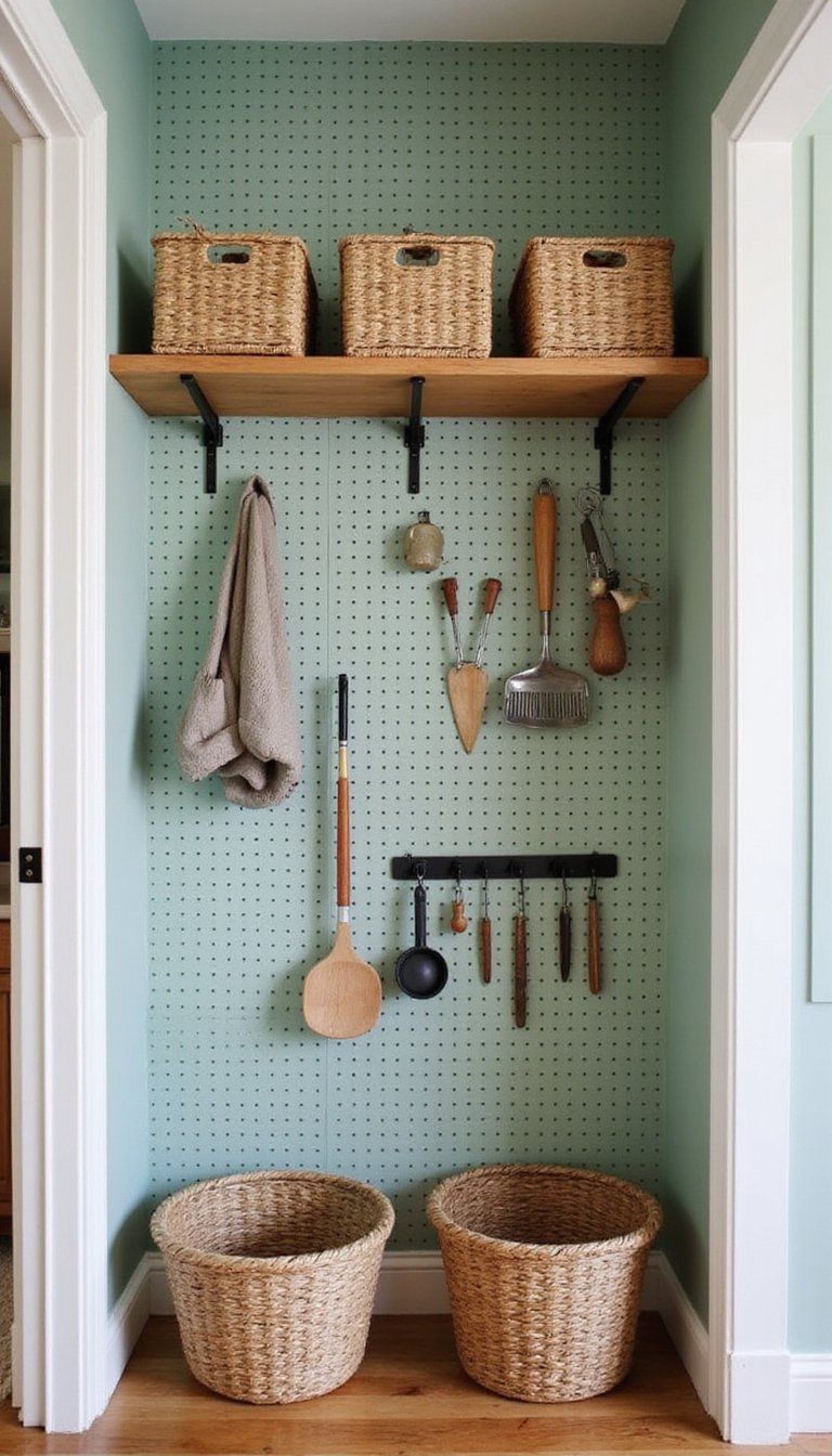 Pegboard Wall For Flexible Storage Solutions
