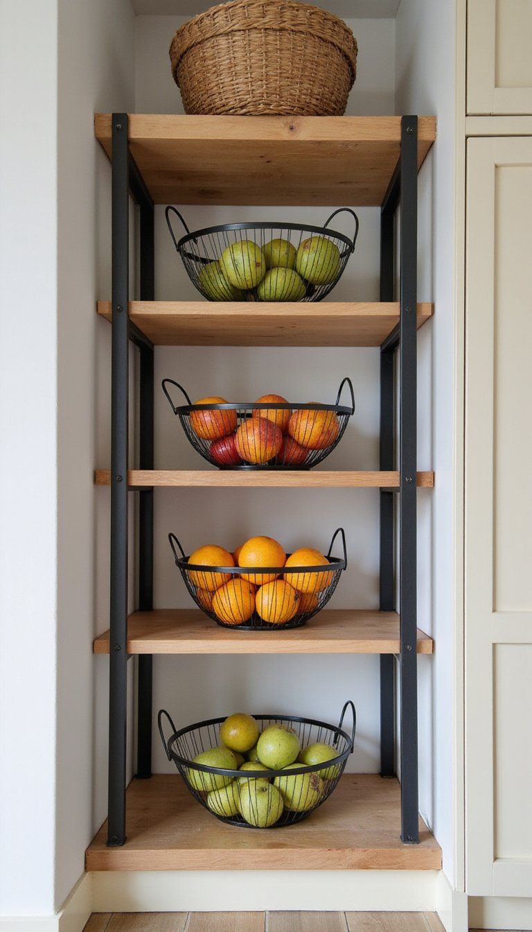 Tiered Wire Baskets For Fruit And Produce