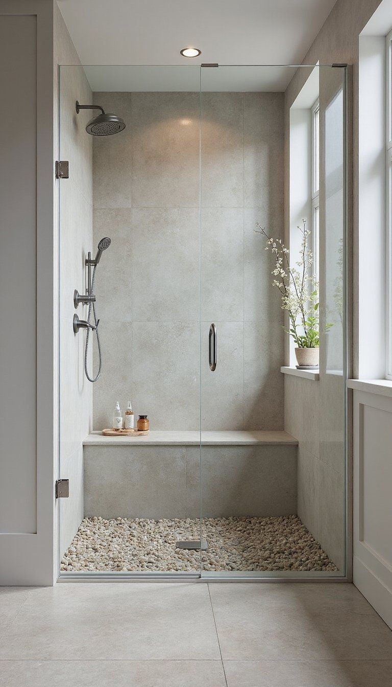 Pebble Stone Shower Floor For Spa Like Texture