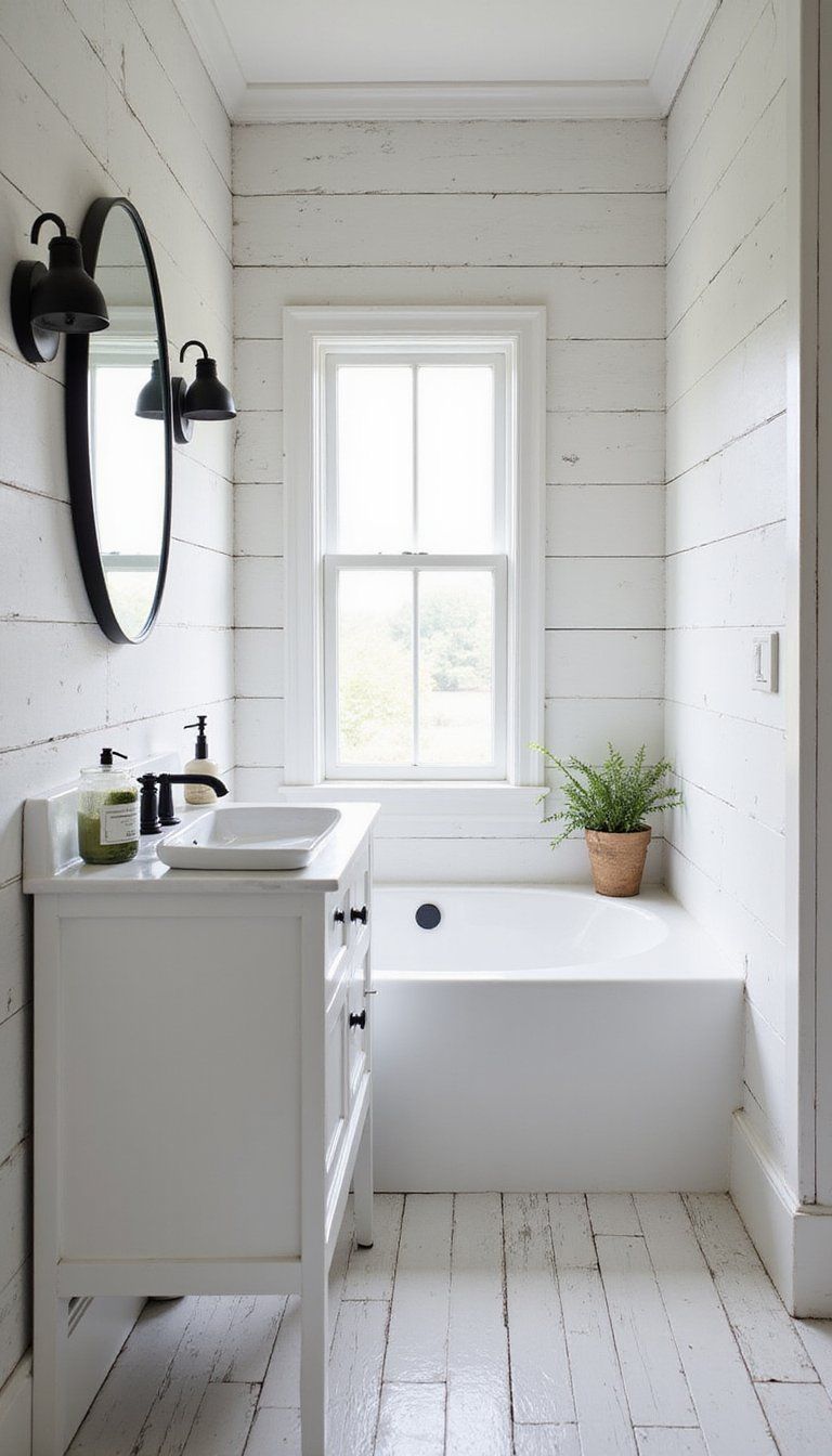 Weathered Tongue And Groove Plank Walls In Whitewash