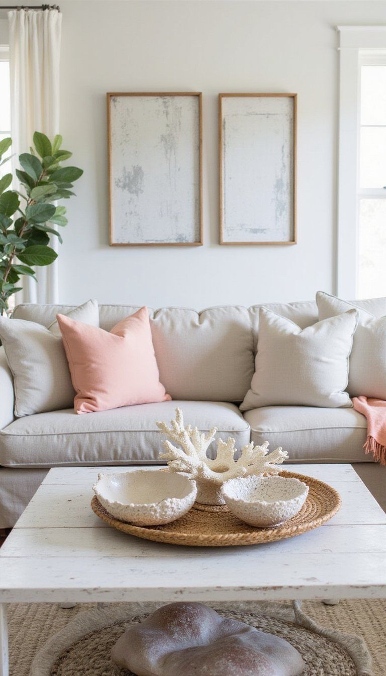 Coral And Shell Accents For Subtle Organic Detail