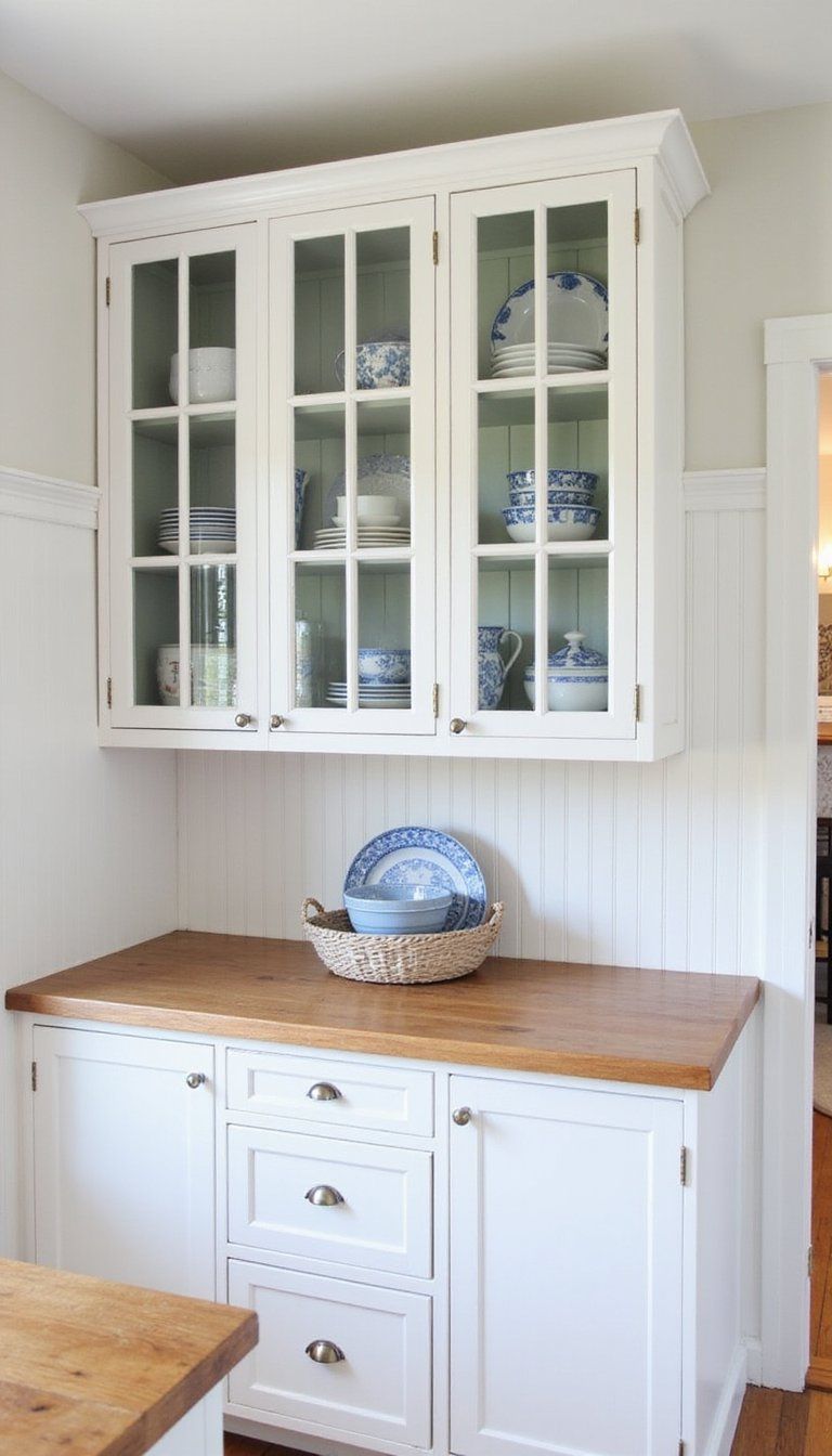 Glass-Front Cabinets For Displaying Coastal Finds