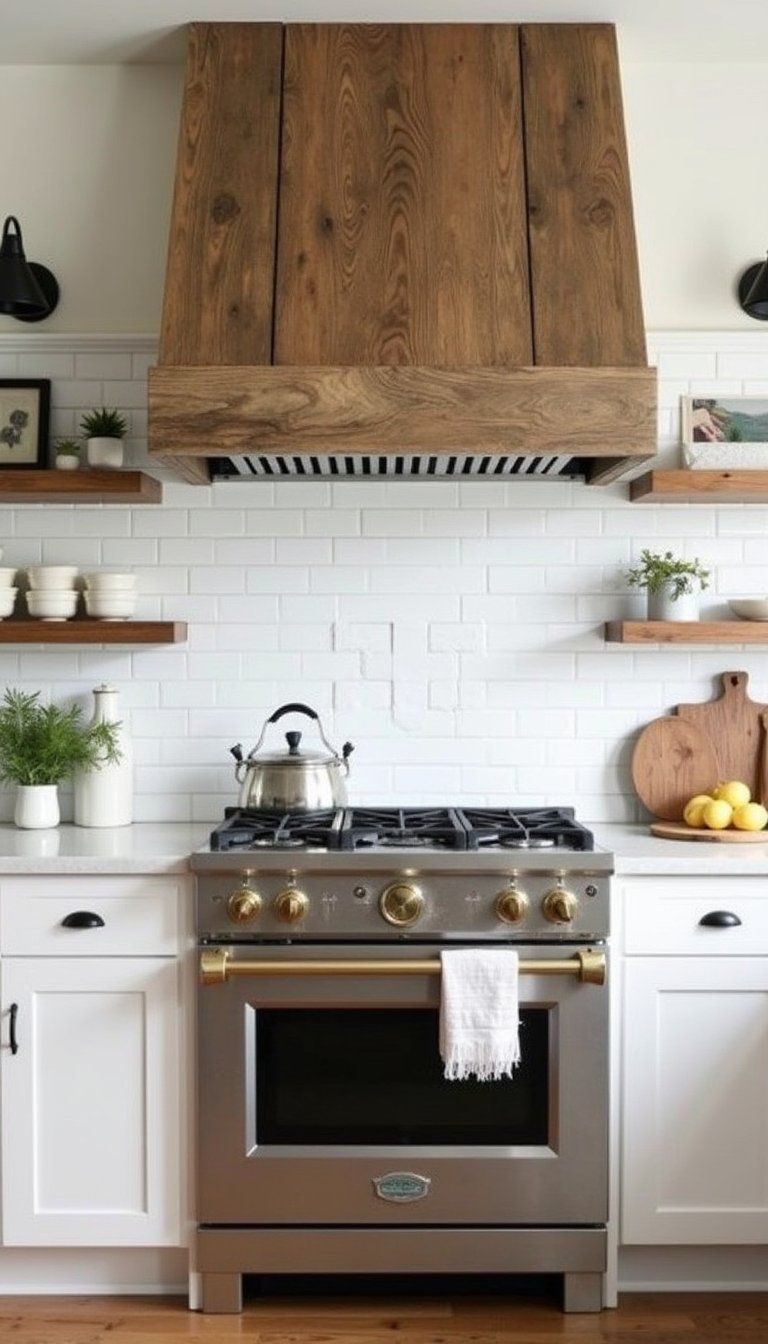 Reclaimed Wood Range Hood For Rustic Warmth