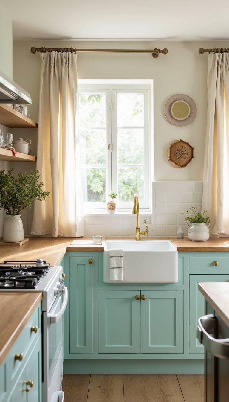 Sea Glass Color Palette For Cabinet And Walls