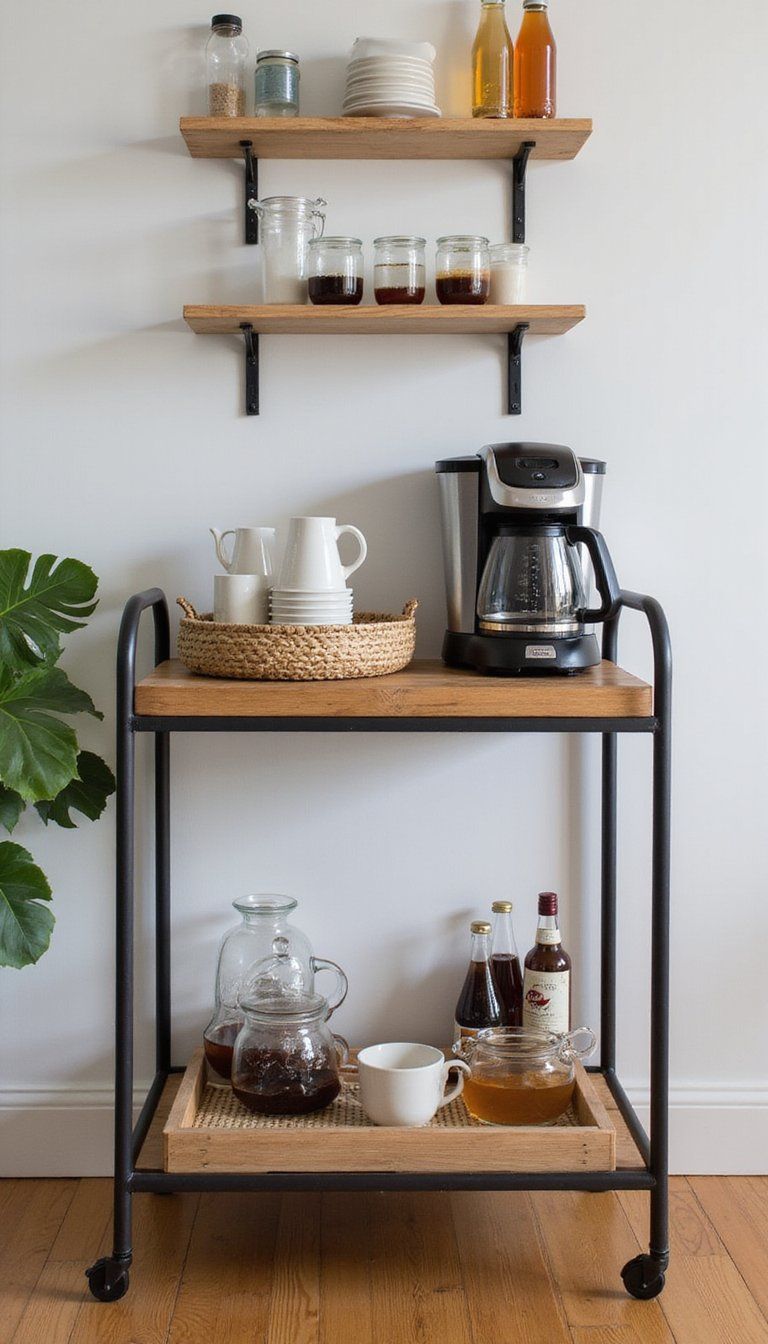 Coffee Cart Bar Styled For Guest Entertaining