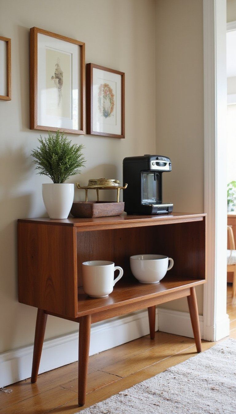 Mid-Century Modern Coffee Shelf With Retro Vibes