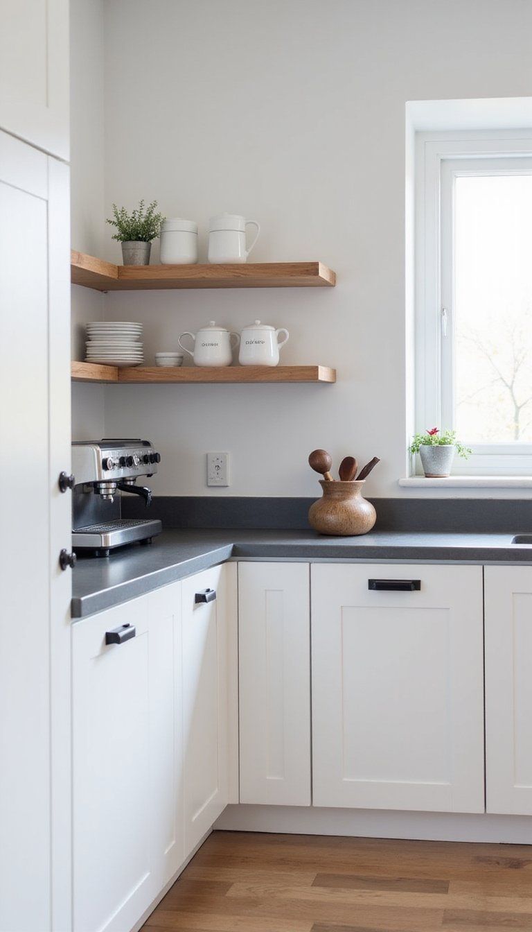 Minimalist Monochrome Coffee Counter With Clean Lines