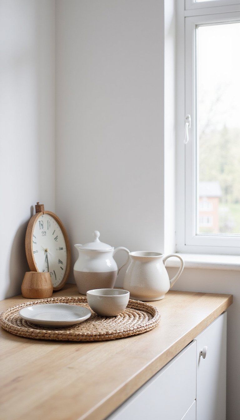 Scandinavian Light Wood Coffee Counter With Textures