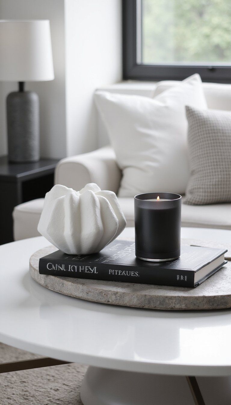 Minimal Monochrome Look With Sculptural Accents