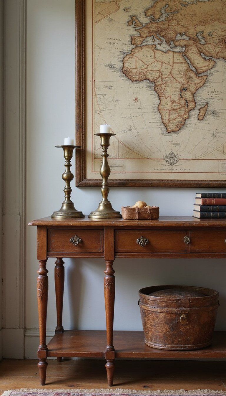 Antique Finds For A Timeworn Console Display