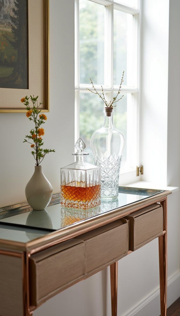 Console Styled As A Mini Bar Station