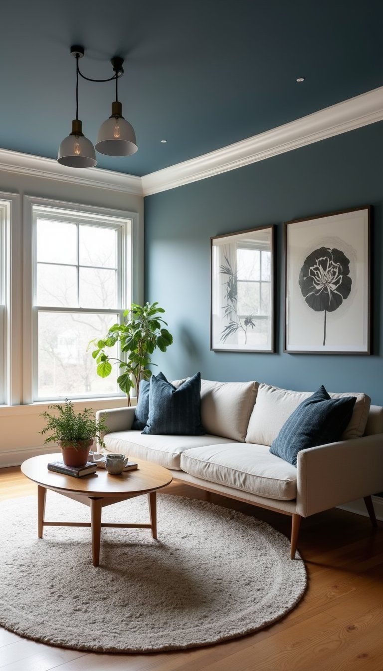 Bold Painted Ceiling For A Color Pop