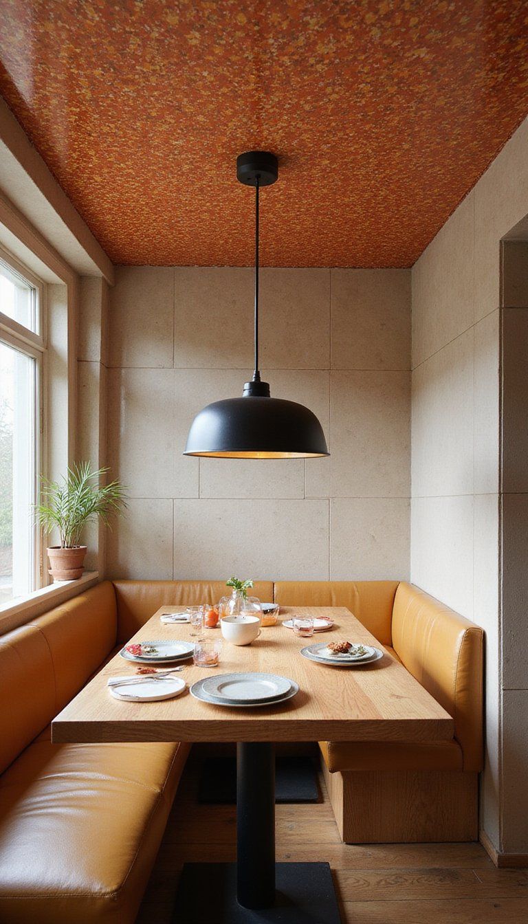 Ceramic Tile Insets For Patterned Overhead Interest