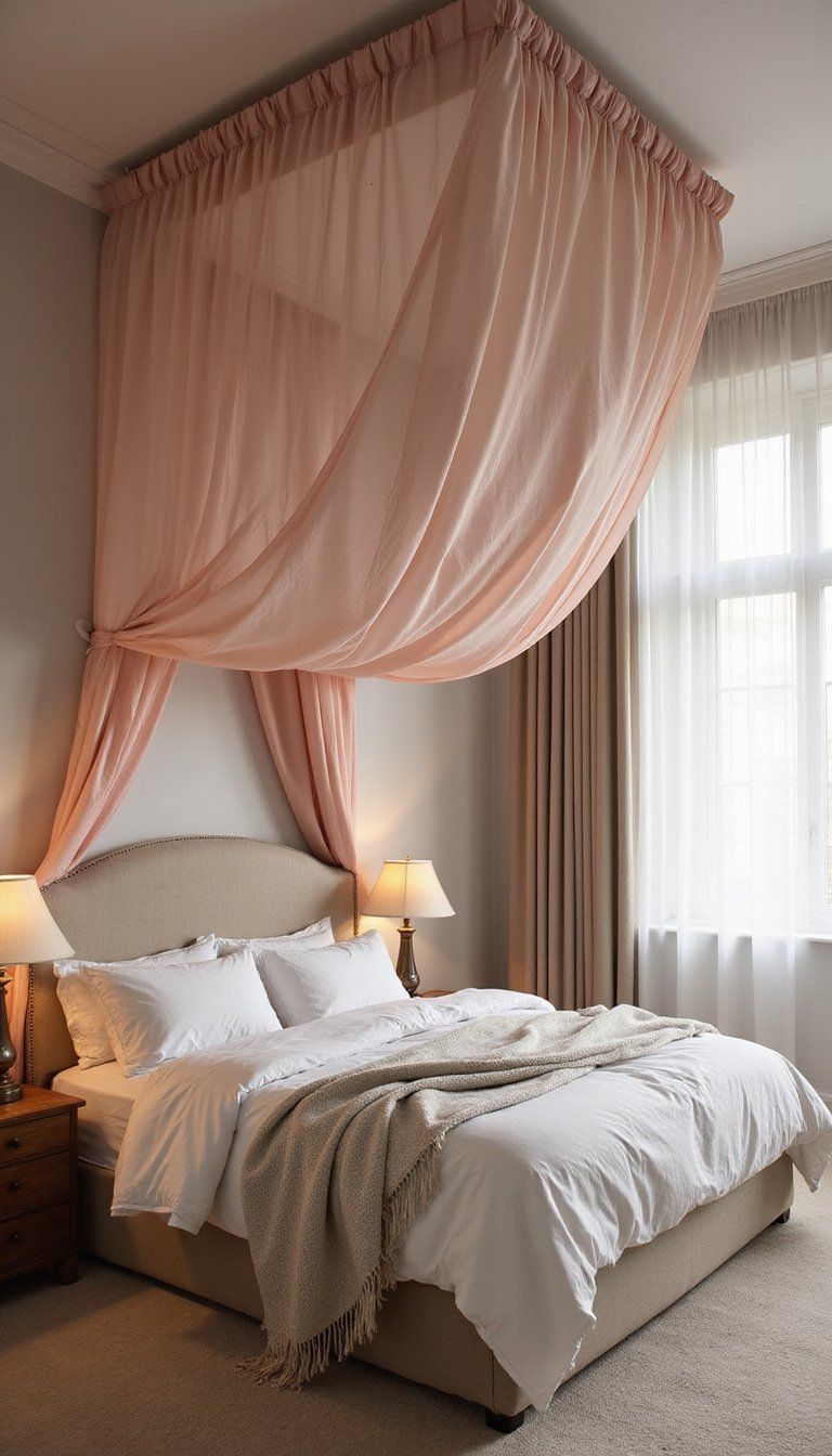 Fabric Draped Ceiling For Soft Romantic Canopy